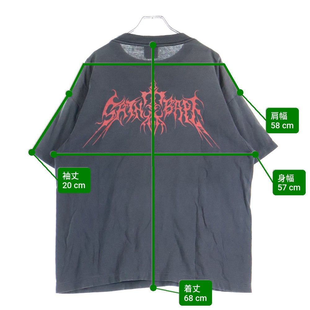 SAINT MICHAEL(セントマイケル) ×BAPE_SS TEE フロントプリント クルーネック半袖Tシャツ SM-HR1-0000-C37 ブラック