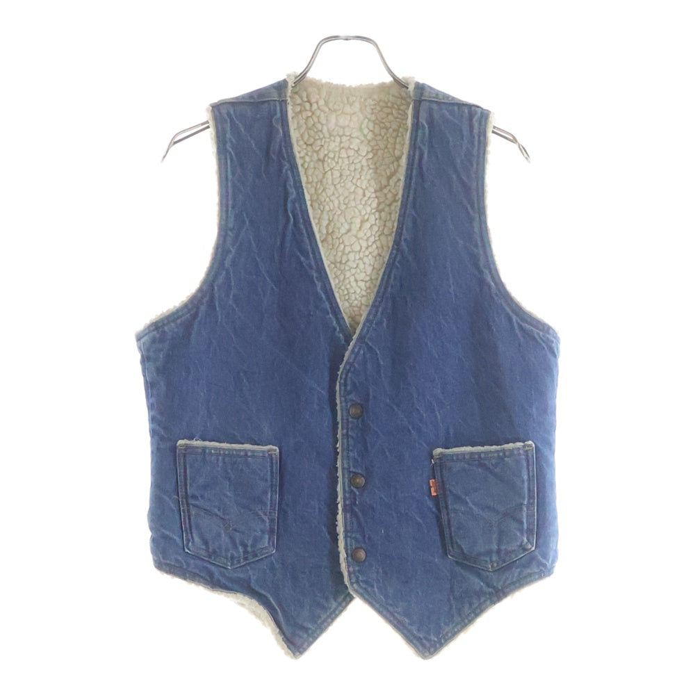 Levi's(リーバイス) 70s-80s 裏ボア ランチベスト オレンジタブ スナップ デニムベスト インディゴ