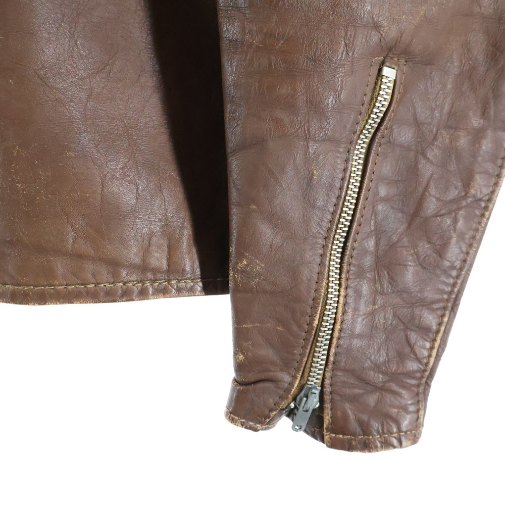 VINTAGE(ヴィンテージ) 60s-70s 涙ジップ TALON SWIFT ZIP シングルライダース ブラウン
