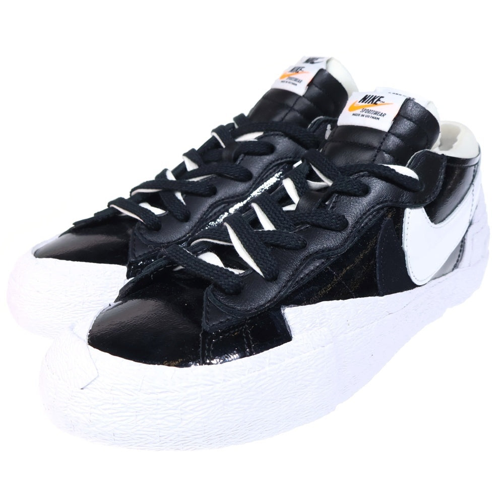 NIKE(ナイキ) ×SACAI Blazer Low Black Patent Leather サカイ ブレザー US9.5/27.5cm ローカットスニーカー ブラック