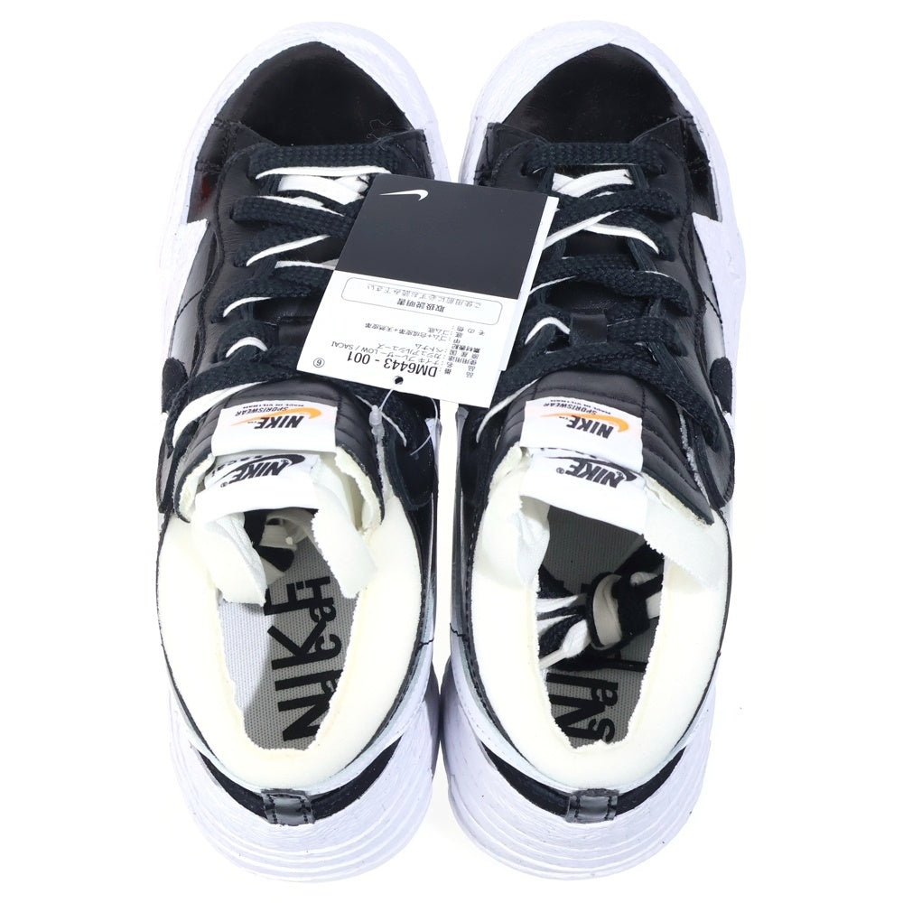NIKE(ナイキ) ×SACAI Blazer Low Black Patent Leather サカイ ブレザー US9.5/27.5cm ローカットスニーカー ブラック