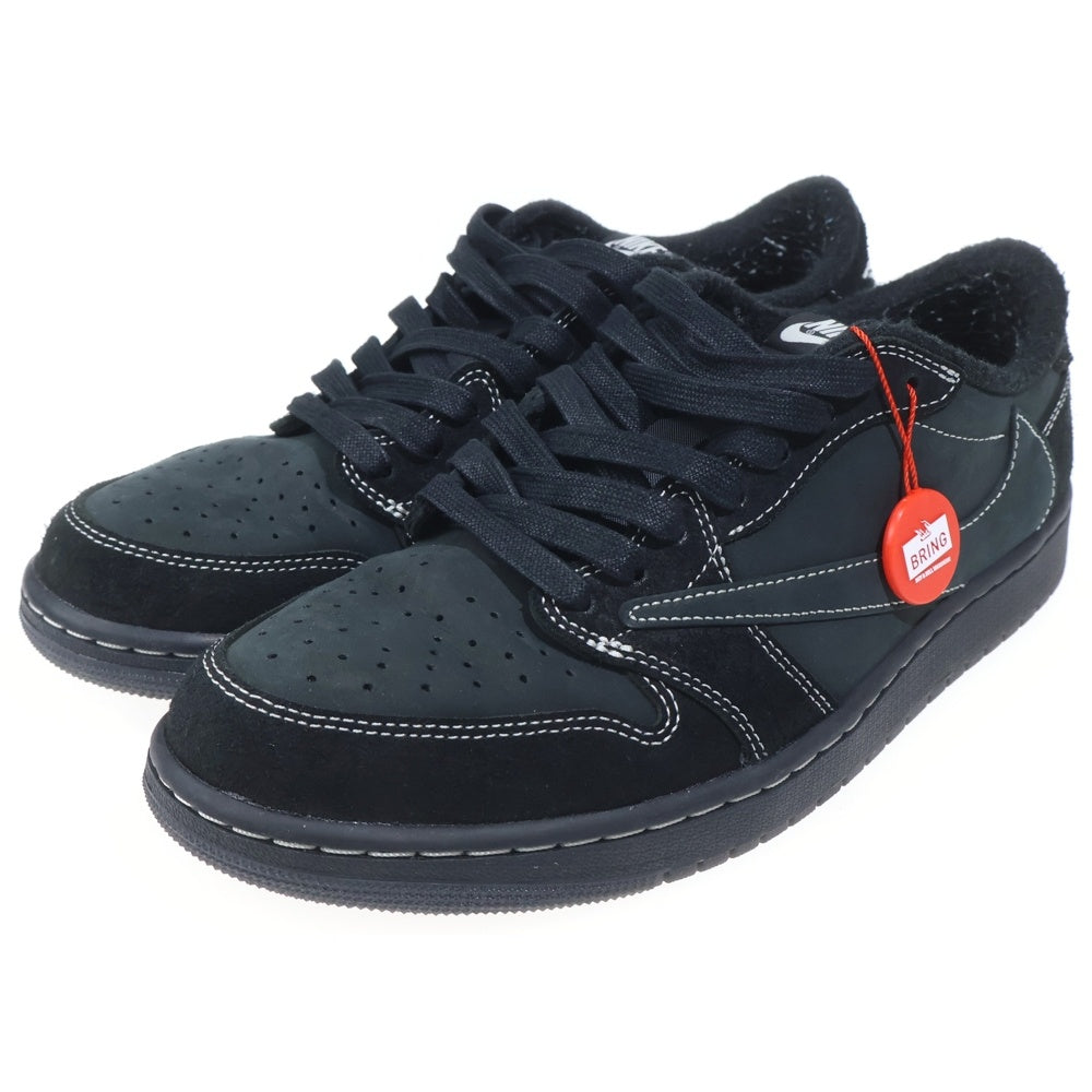 NIKE(ナイキ) ×TRAVIS SCOTT AIR JORDAN 1 LOW OG SP BLACK PHANTOM DM7866-001 エアジョーダン1 ブラックファントム ローカットスニーカー ブラック US10/28cm