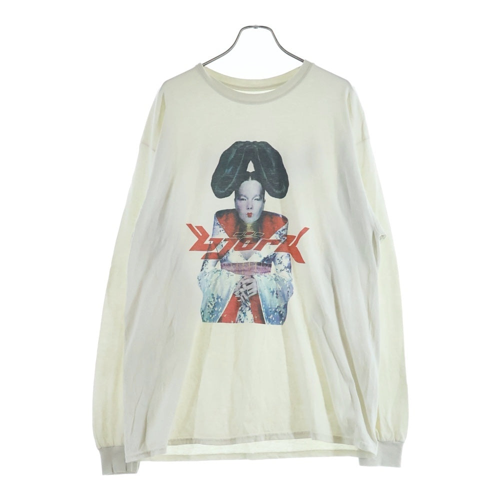 NO BRAND(ノーブランド) BJORK HOMOGENIC ビョーク ホモジェ二ック 両面プリント 長袖Tシャツカットソー ホワイト