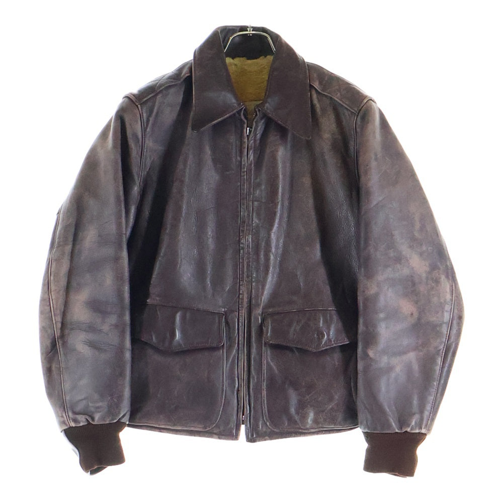 GOLDEN BEAR(ゴールデンベア) 80s GENUINE HORSEHIDE USA TALONZIP LEATHER SPORTS JACKET ホースハイド USA タイロンジップ レザージャケット ブラウン