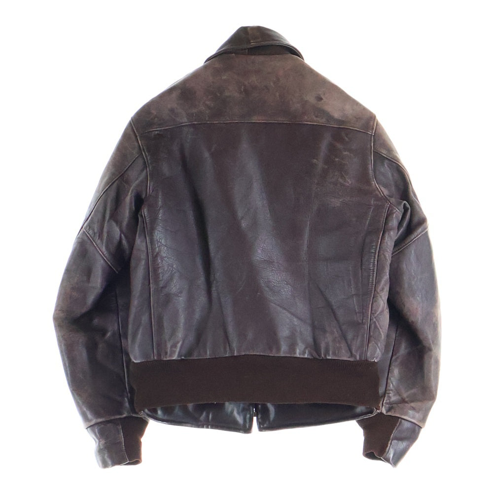 GOLDEN BEAR(ゴールデンベア) 80s GENUINE HORSEHIDE USA TALONZIP LEATHER SPORTS JACKET ホースハイド USA タイロンジップ レザージャケット ブラウン