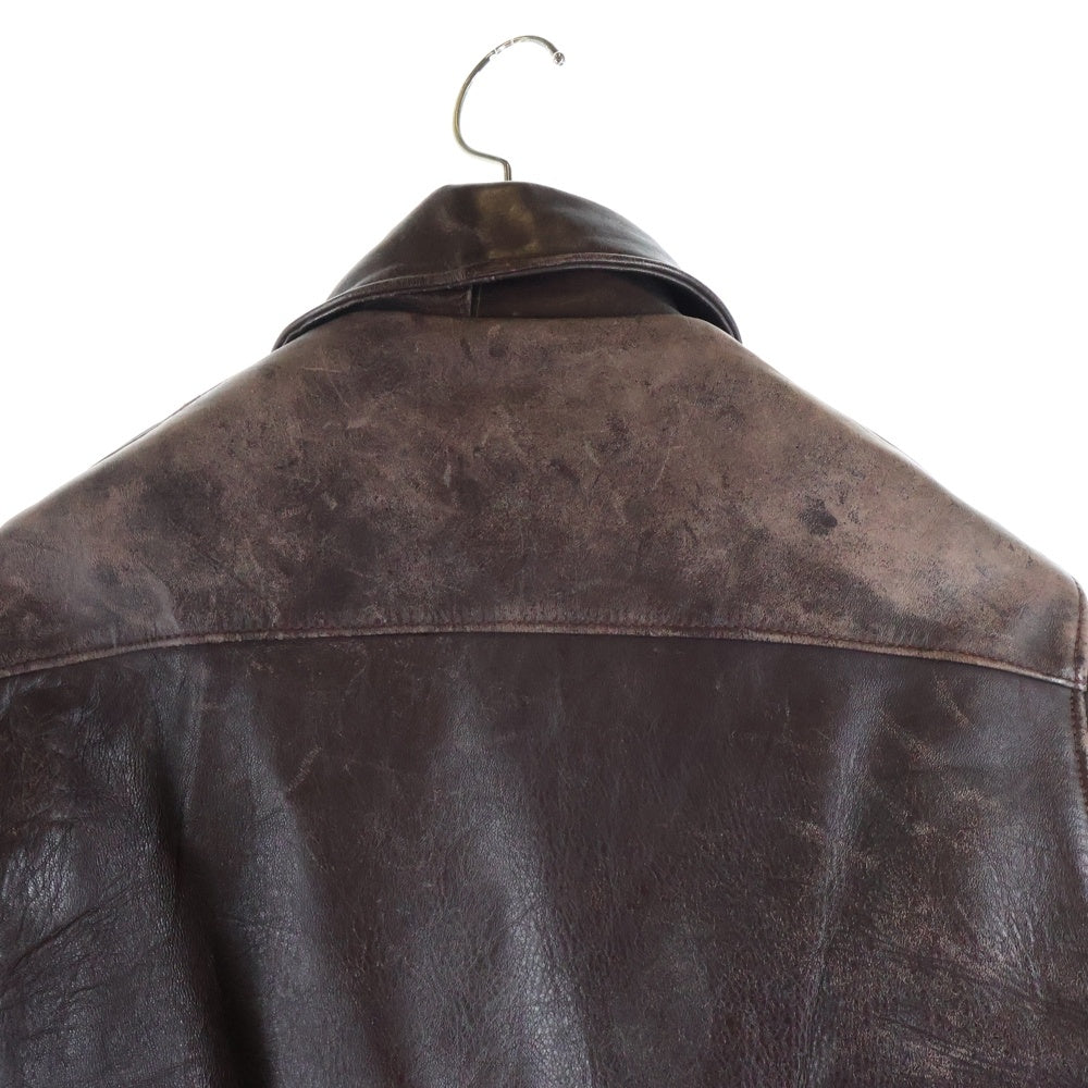 GOLDEN BEAR(ゴールデンベア) 80s GENUINE HORSEHIDE USA TALONZIP LEATHER SPORTS JACKET ホースハイド USA タイロンジップ レザージャケット ブラウン