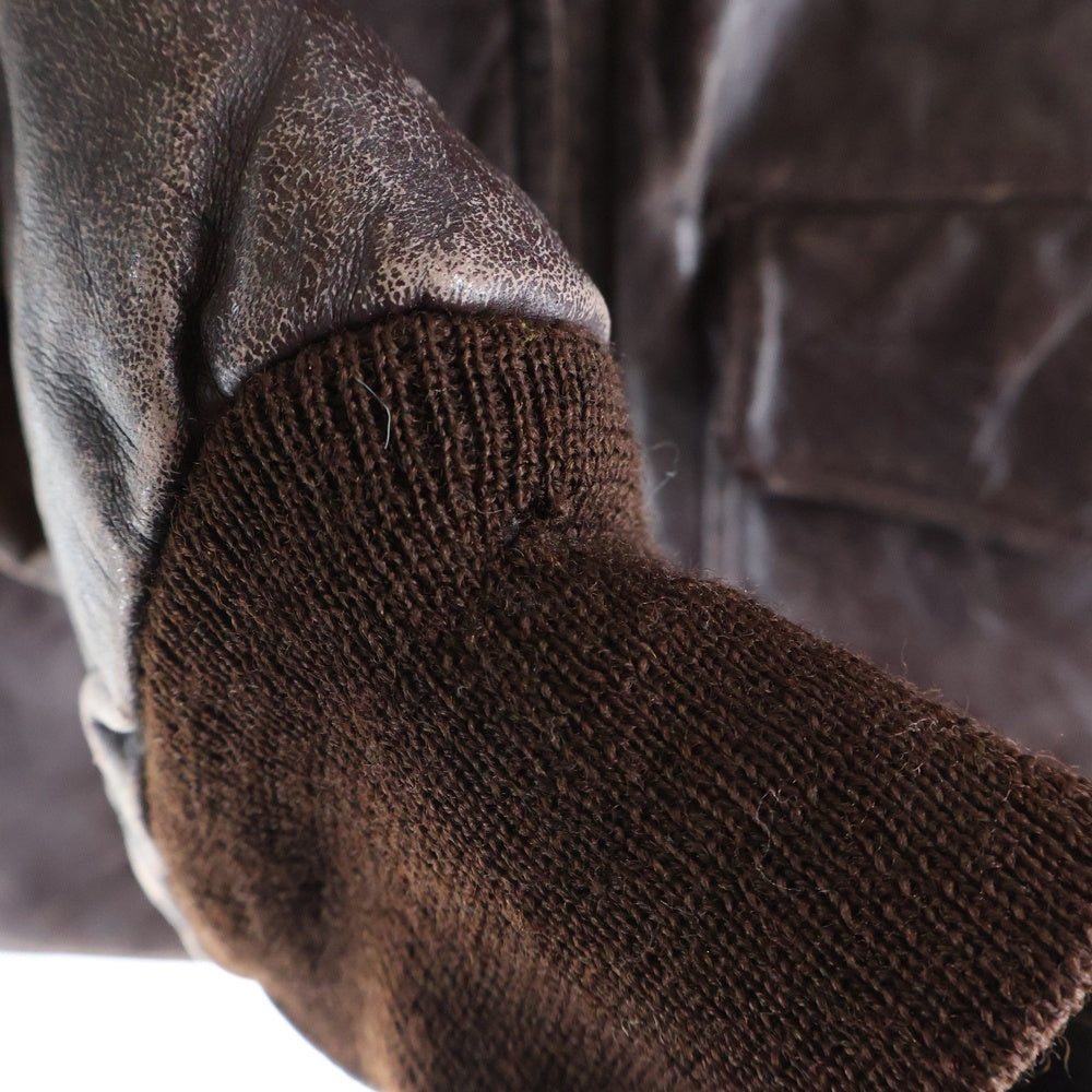 GOLDEN BEAR(ゴールデンベア) 80s GENUINE HORSEHIDE USA TALONZIP LEATHER SPORTS JACKET ホースハイド USA タイロンジップ レザージャケット ブラウン