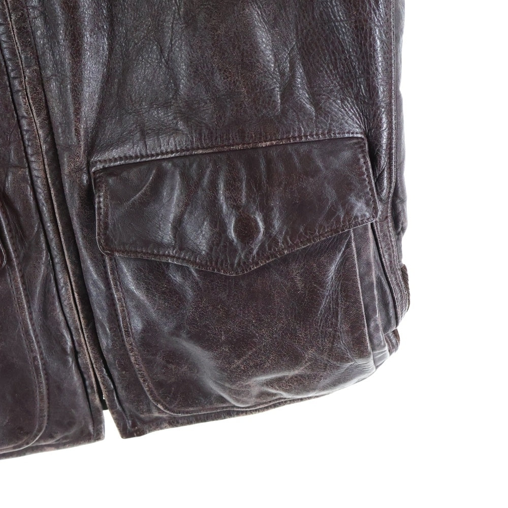 GOLDEN BEAR(ゴールデンベア) 80s GENUINE HORSEHIDE USA TALONZIP LEATHER SPORTS JACKET ホースハイド USA タイロンジップ レザージャケット ブラウン