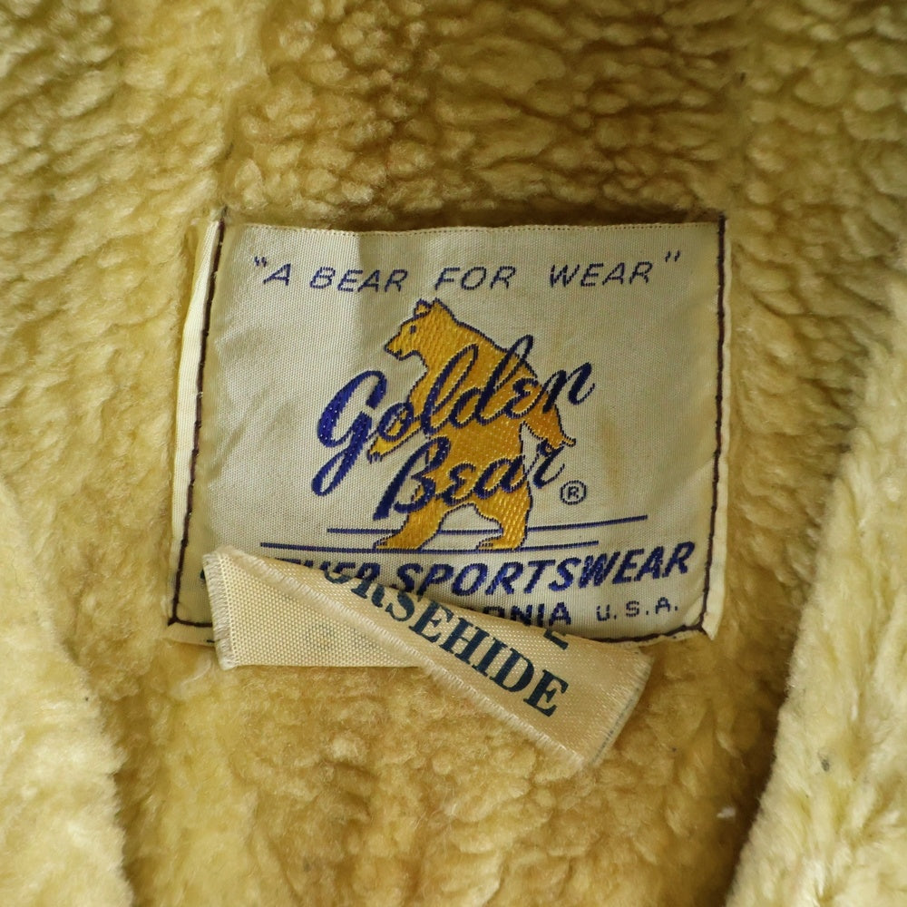 GOLDEN BEAR(ゴールデンベア) 80s GENUINE HORSEHIDE USA TALONZIP LEATHER SPORTS JACKET ホースハイド USA タイロンジップ レザージャケット ブラウン