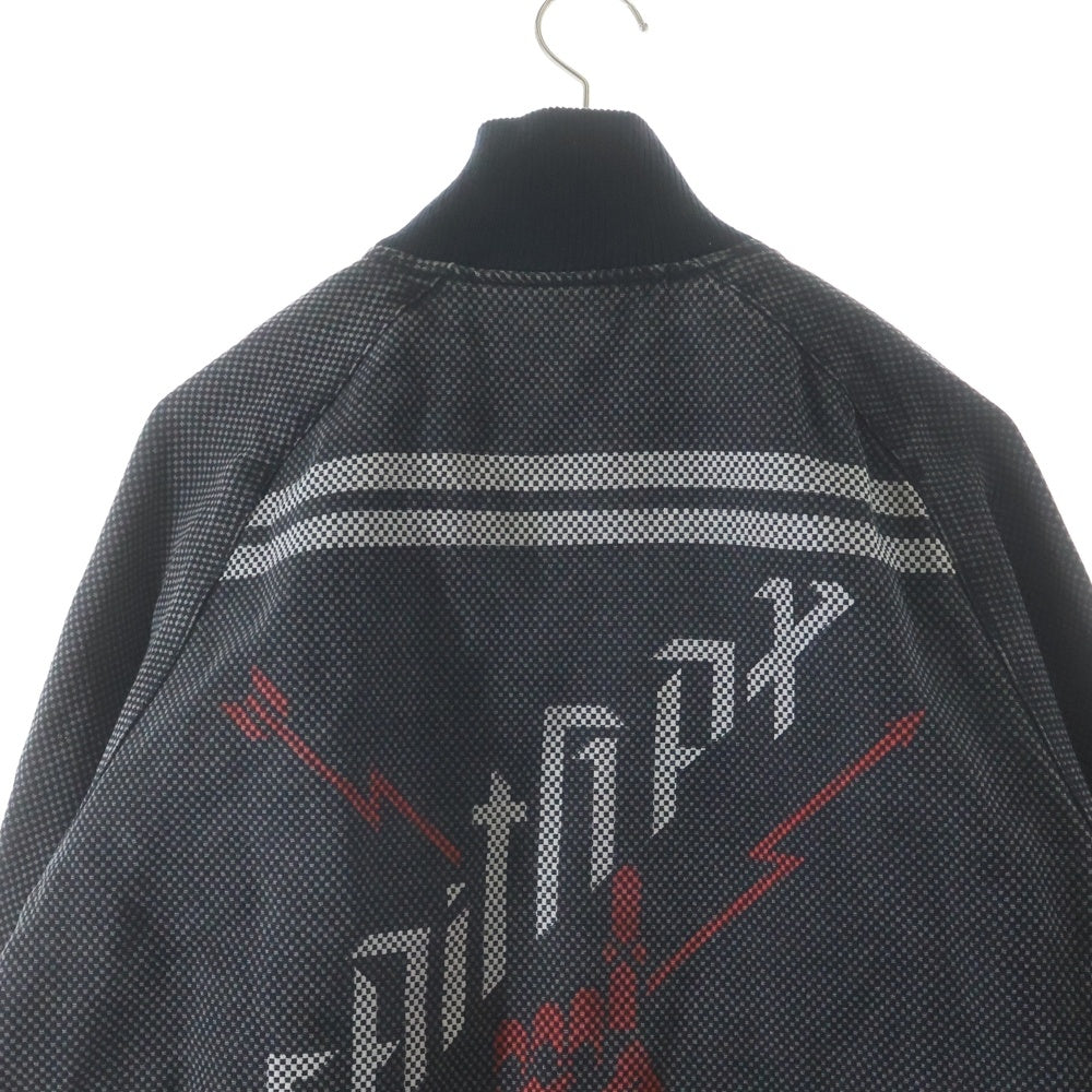 NO BRAND(ノーブランド) (DIESEL STYLE LAB ディーゼルスタイルラボ) プリントロゴ ジップアップ ジャケット ブラック
