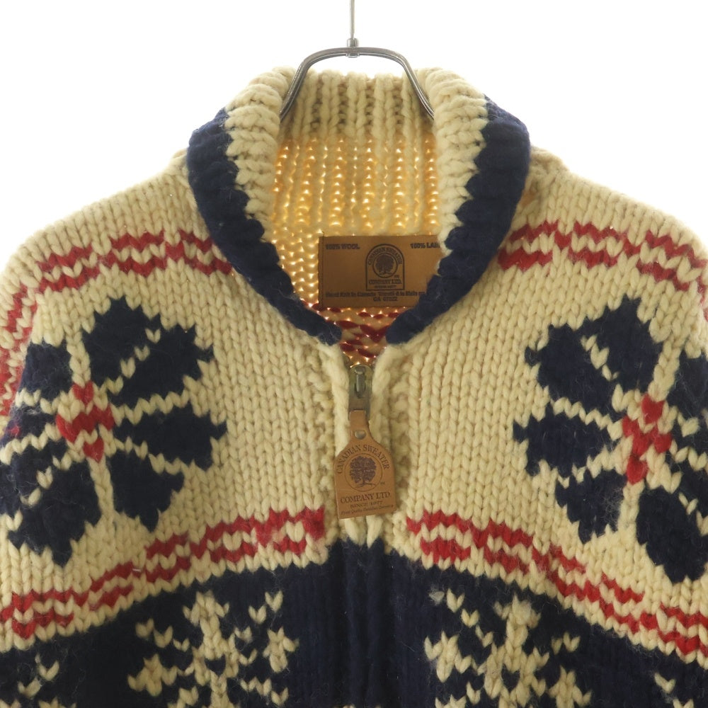 CANADIAN SWEATER(カナディアンセーター) カウチン ジップアップ ニット マルチカラー