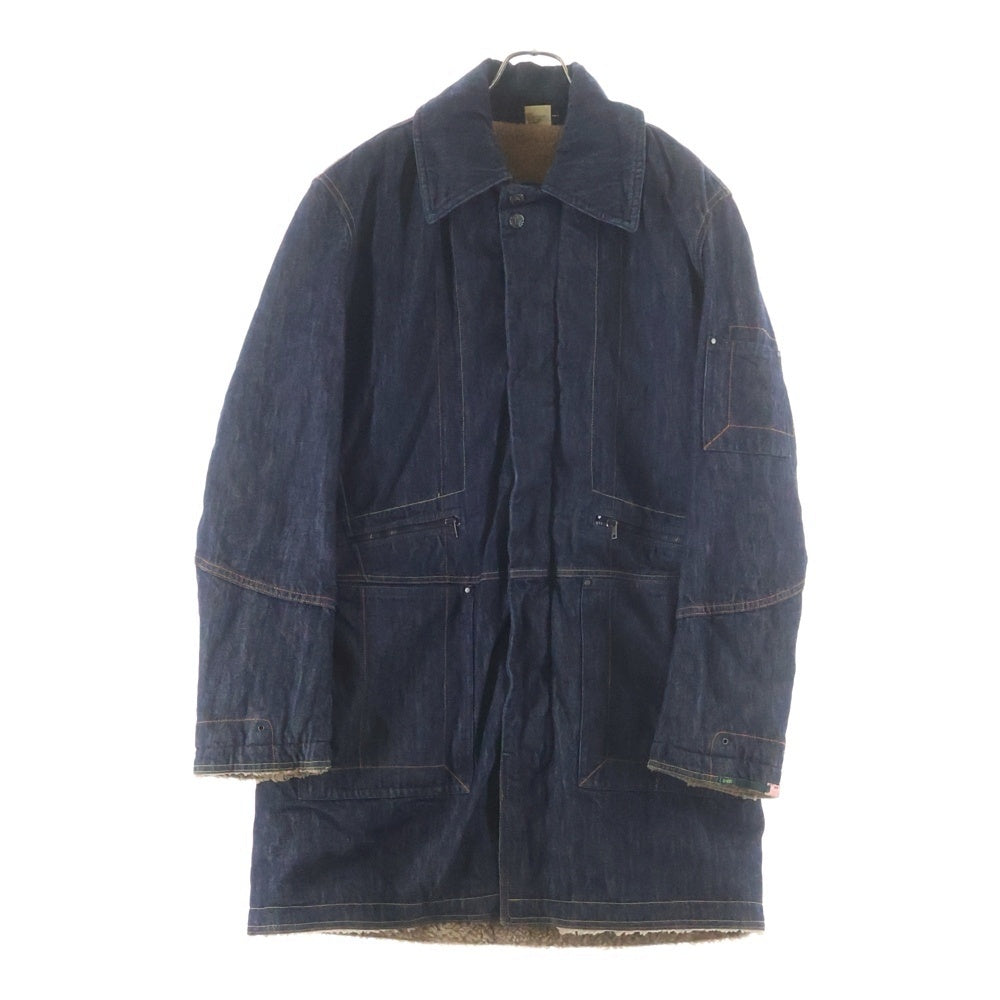 DIESEL(ディーゼル) ボアデニム ジップアップ ロングジャケット インディゴ