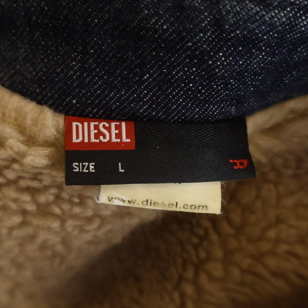 DIESEL(ディーゼル) ボアデニム ジップアップ ロングジャケット インディゴ
