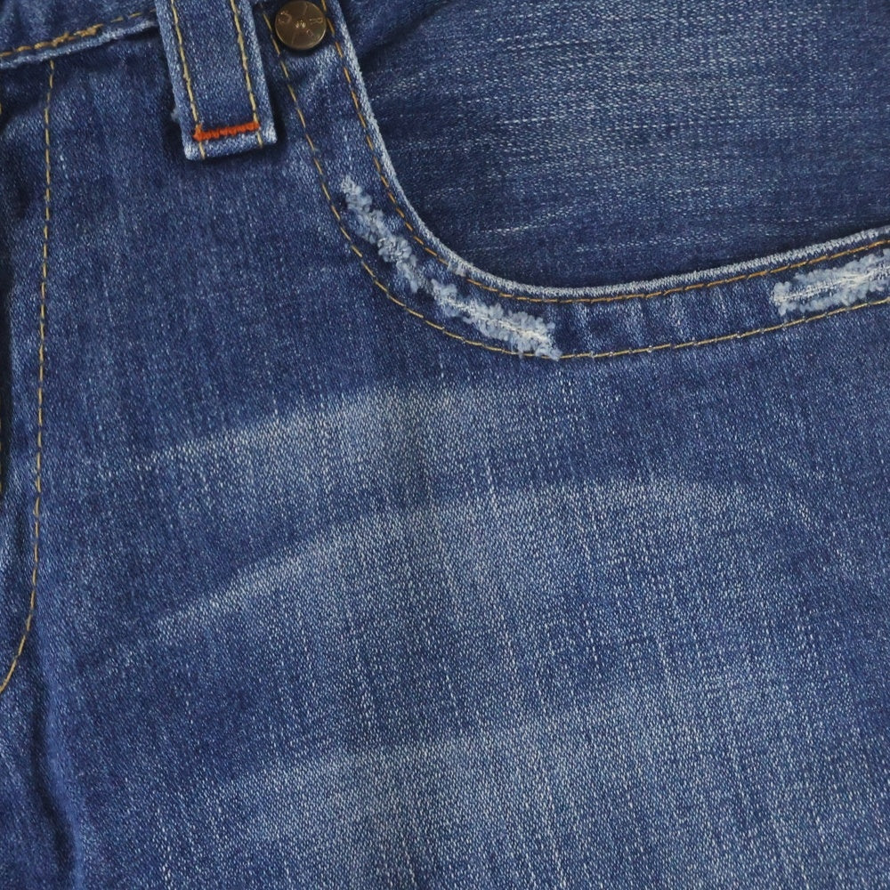 TRUE RELIGION(トゥルーレリジョン) ダメージ入り フレア デニムパンツ インディゴ