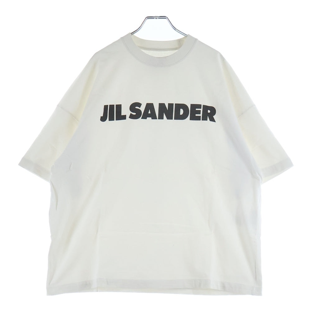JIL SANDER(ジルサンダー) フロント ロゴプリント クルーネック半袖Tシャツカットソー ホワイト KK JM ZI 0008