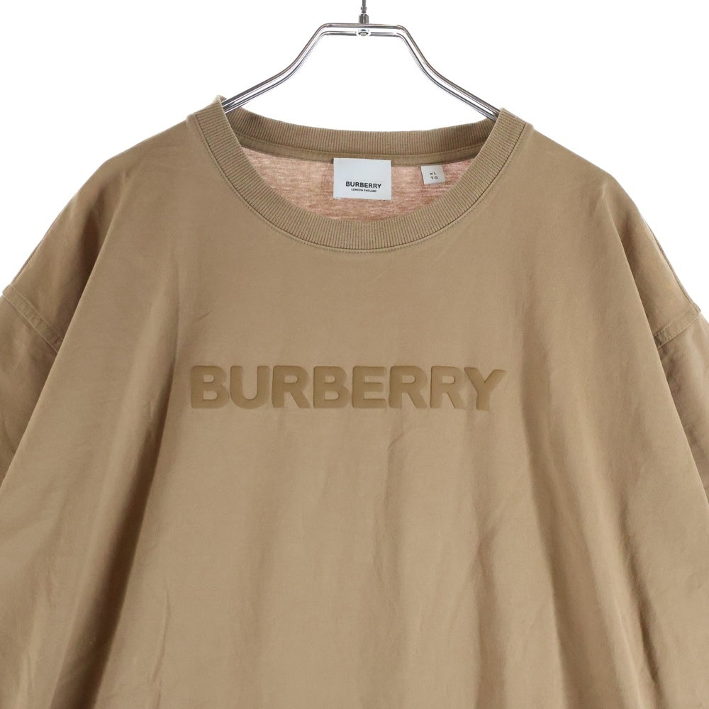 BURBERRY(バーバリー) 22SS ラバーロゴ クルーネック半袖Tシャツカットソー ブラウン 8055310