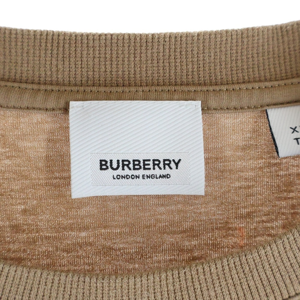 BURBERRY(バーバリー) 22SS ラバーロゴ クルーネック半袖Tシャツカットソー ブラウン 8055310