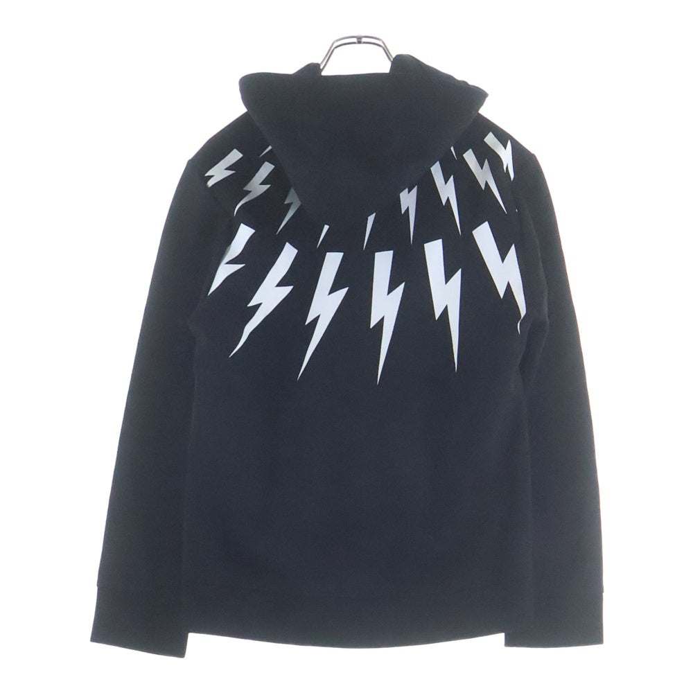 Neil Barrett(ニール バレット) 20SS THUNDER BOLT サンダー ボルトプリント ジップアップパーカー ブラック PBJS262S F552S
