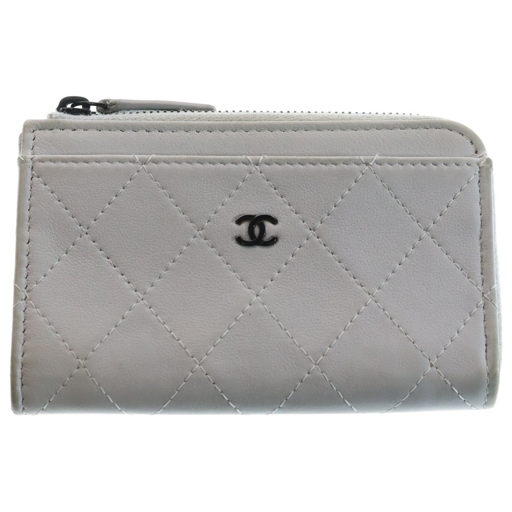CHANEL(シャネル) L字ファスナー クラシックジップ コイン カードケース ライトブルー レディース