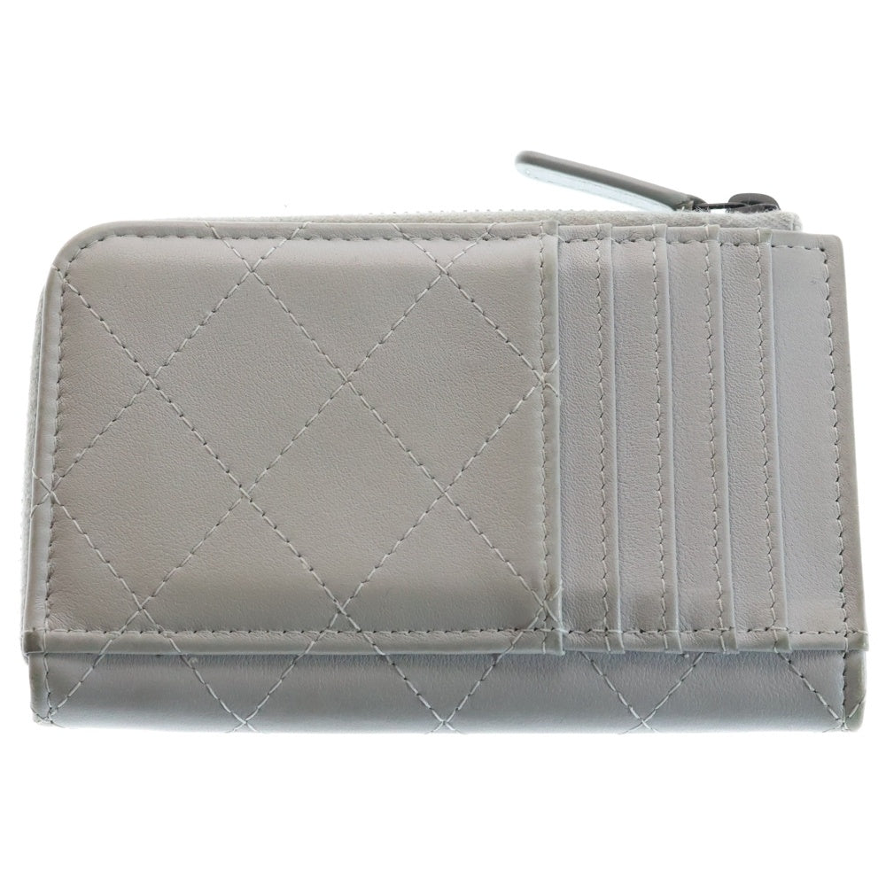 CHANEL(シャネル) L字ファスナー クラシックジップ コイン カードケース ライトブルー レディース