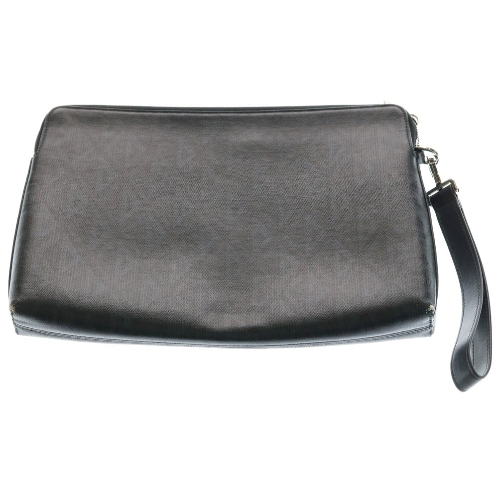 DIOR(ディオール) CDダイアモンド クラッチバッグ セカンドバッグ ポーチ ケース グレー レザー シルバー金具 ブラック