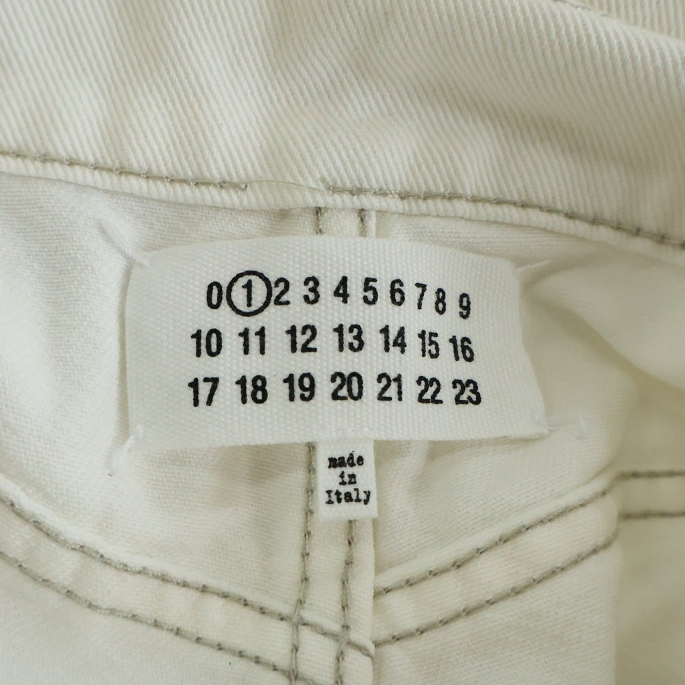 Maison Margiela(メゾンマルジェラ) 24SS スラッシュディテール カットオフ デニムパンツ ジーンズ ホワイト S51LA0106 S47399 レディース