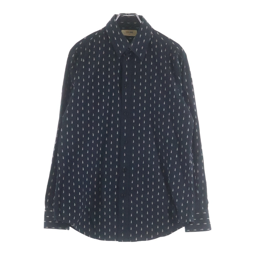CELINE(セリーヌ) 19SS エディ期 ダブルドット ブロード 長袖シャツ 総柄 20ZZ3186D ブラック