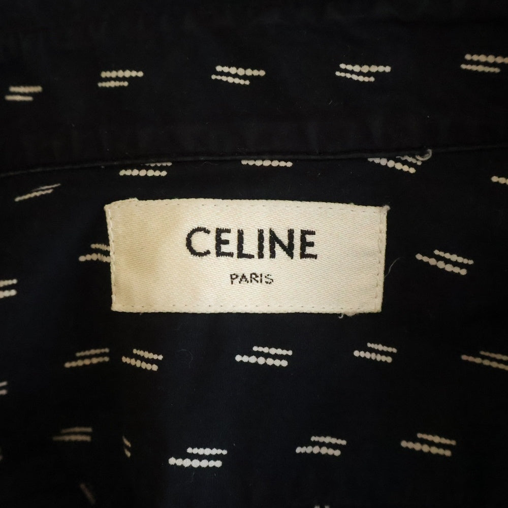CELINE(セリーヌ) 19SS エディ期 ダブルドット ブロード 長袖シャツ 総柄 20ZZ3186D ブラック