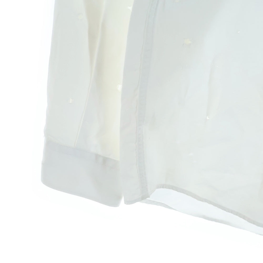 GIVENCHY(ジバンシィ) 16SS ブランドロゴ ダメージ加工 ブロード 長袖シャツ 16S-6038-697 ホワイト