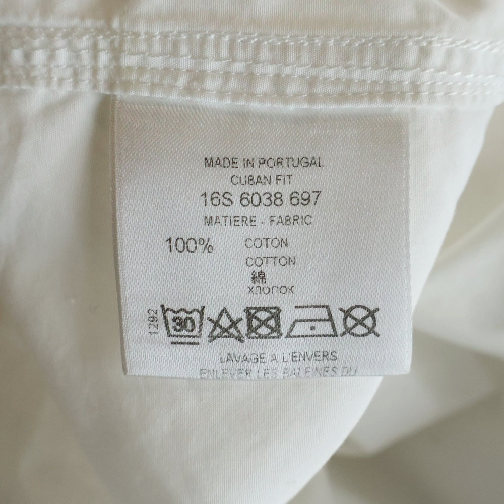 GIVENCHY(ジバンシィ) 16SS ブランドロゴ ダメージ加工 ブロード 長袖シャツ 16S-6038-697 ホワイト