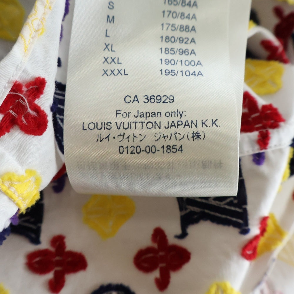 LOUIS VUITTON(ルイヴィトン) 20AW モノグラム 総柄 ジャガード 長袖シャツ RM202Q UTJ HJS41W ホワイト マルチカラー