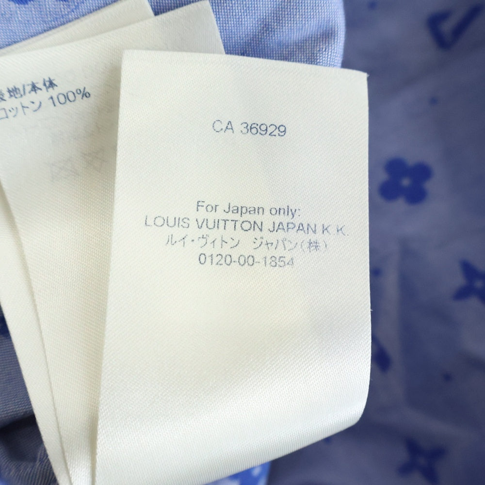 LOUIS VUITTON(ルイヴィトン) 21AW モノグラム 総柄 ジャガード シャンブレーシャツ RM212Q DO7 HLS51W 長袖シャツ ブルー