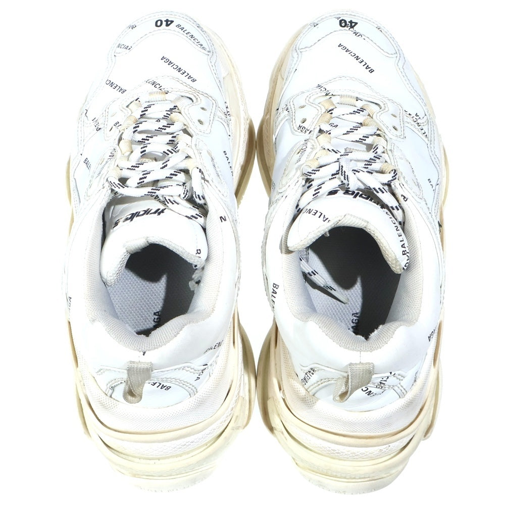 BALENCIAGA(バレンシアガ) Triple S Sneaker トリプルS ロゴ総柄 ローカットスニーカー 536737 ホワイト