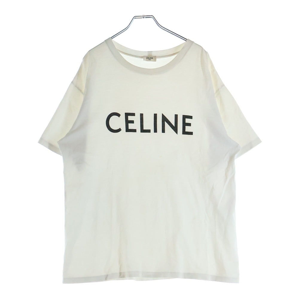 CELINE(セリーヌ) 22AW LOOSE LOGO PRINT TEE フロントロゴ ルーズロゴプリント クルーネックTシャツ 2X681671Q ホワイト