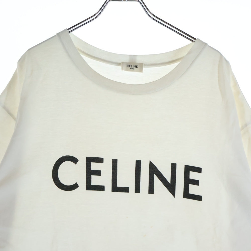 CELINE(セリーヌ) 22AW LOOSE LOGO PRINT TEE フロントロゴ ルーズロゴプリント クルーネックTシャツ 2X681671Q ホワイト