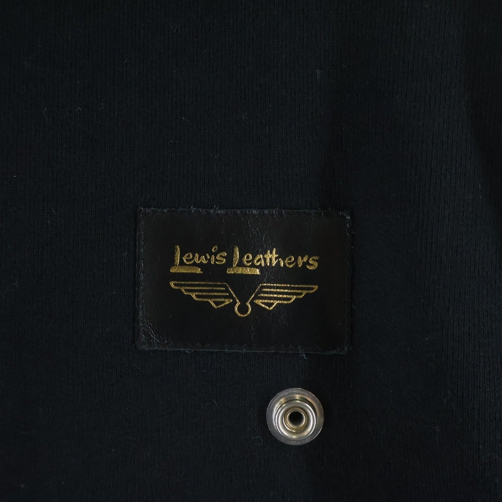 MONCLER(モンクレール) ×FRAGMENT DESIIGN ×LEWIS LEATHERS SWEAT RIDERS JACKET C-SCOM-21-3237/G209U8G00012 ライダースジャケット スウェット ブラック