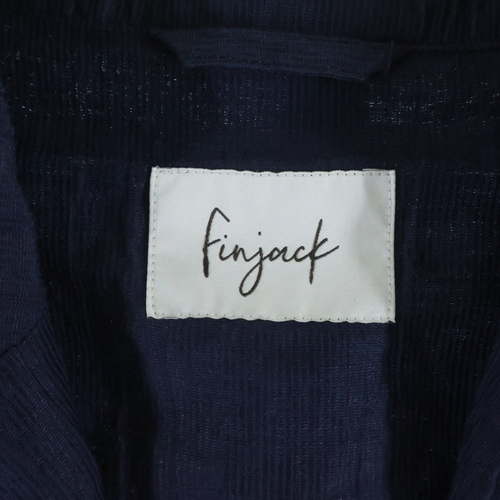 NO BRAND(ノーブランド) finjack しわ加工 2B テーラードジャケット ネイビー