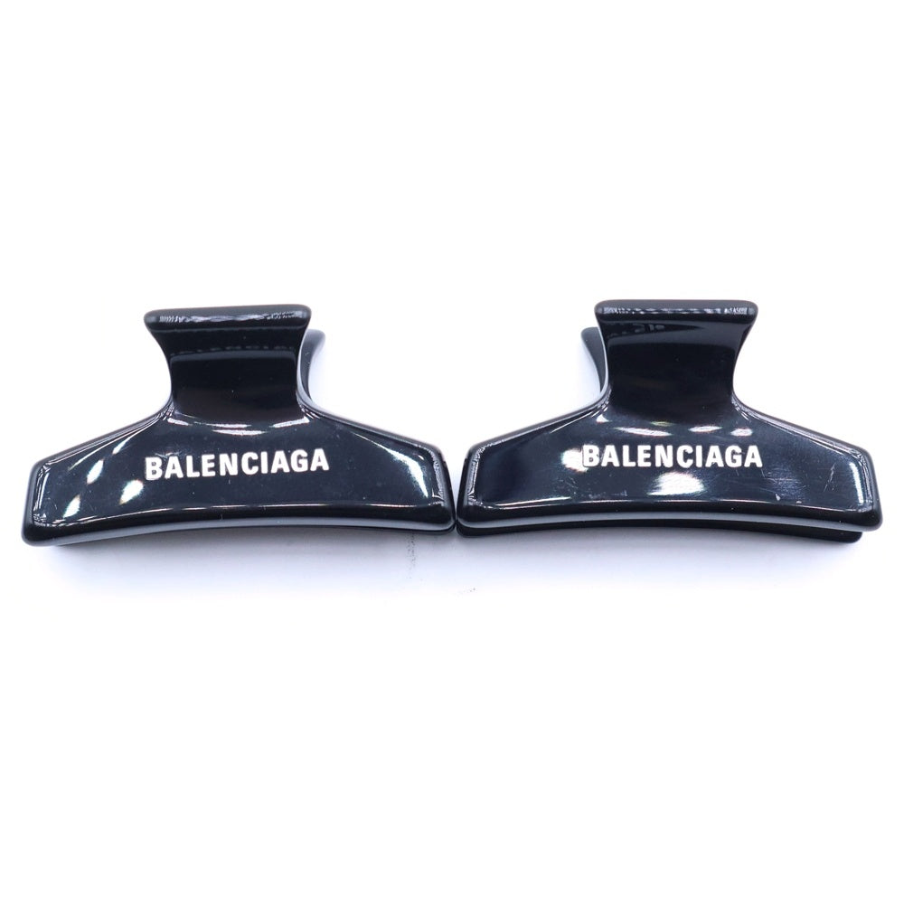 BALENCIAGA(バレンシアガ) ロゴ ミニヘアバレッタ ヘアクリップ ブラック レディース