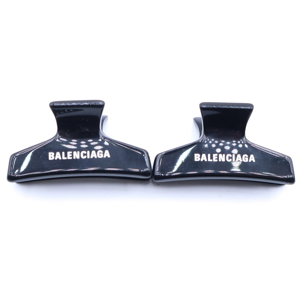 BALENCIAGA(バレンシアガ) ロゴ ミニヘアバレッタ ヘアクリップ ブラック レディース