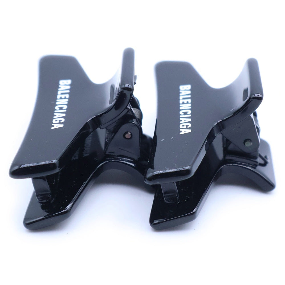 BALENCIAGA(バレンシアガ) ロゴ ミニヘアバレッタ ヘアクリップ ブラック レディース