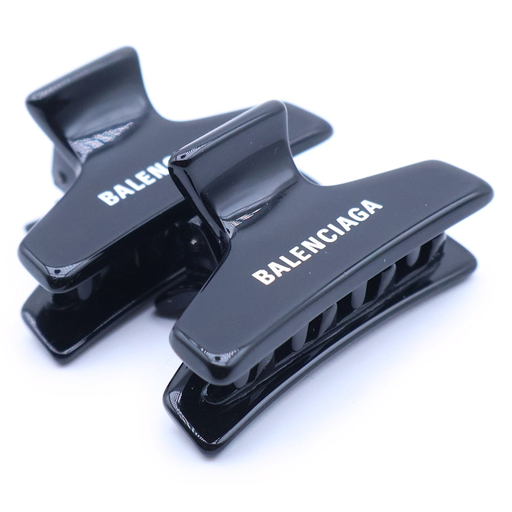 BALENCIAGA(バレンシアガ) ロゴ ミニヘアバレッタ ヘアクリップ ブラック レディース