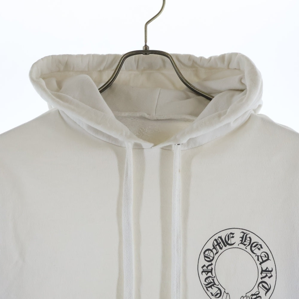 CHROME HEARTS(クロムハーツ) ×MATTY BOY Chomper チョンパー ホースシュー アームロゴ 袖プリント プルオーバーパーカー ホワイト