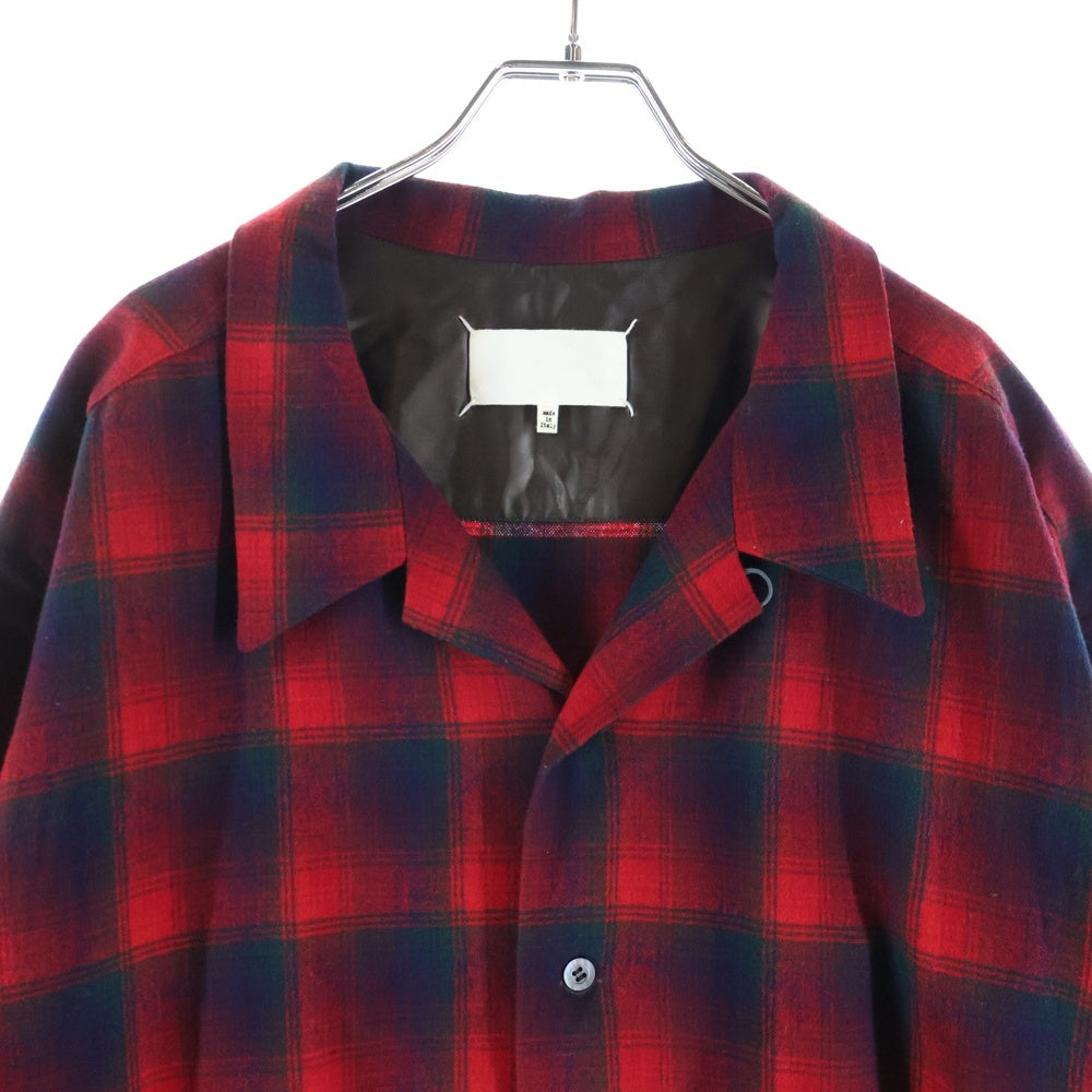 Maison Margiela(メゾンマルジェラ) ×PENDLETON 23AW オーバーサイズ チェックシャツ S67DT0010 レッド/ブラック