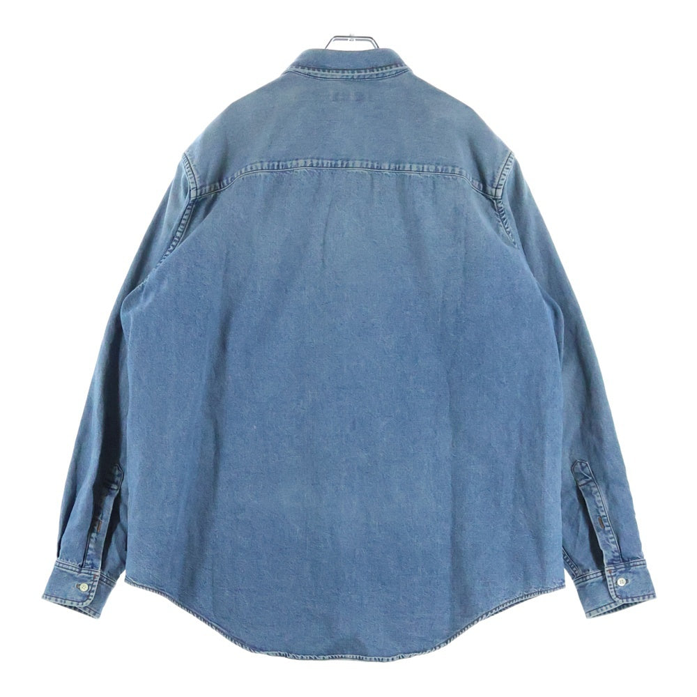 BALENCIAGA(バレンシアガ) 20SS ウォッシュ加工 ロゴ刺繍 デニムシャツ 600280 TYE24 インディゴ