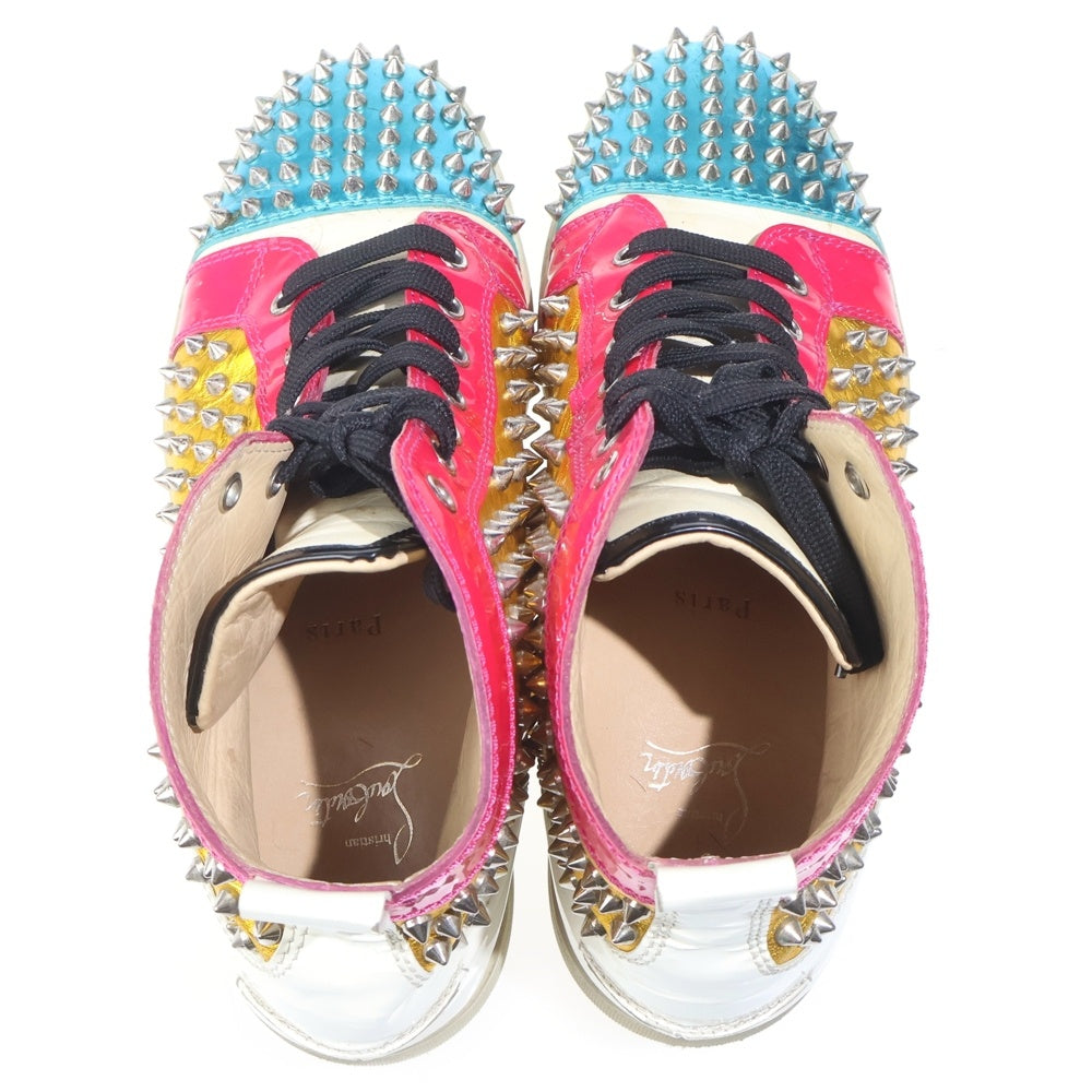 CHRISTIAN LOUBOUTIN(クリスチャンルブタン) マルチレザー スタッズ ハイカットスニーカー マルチ