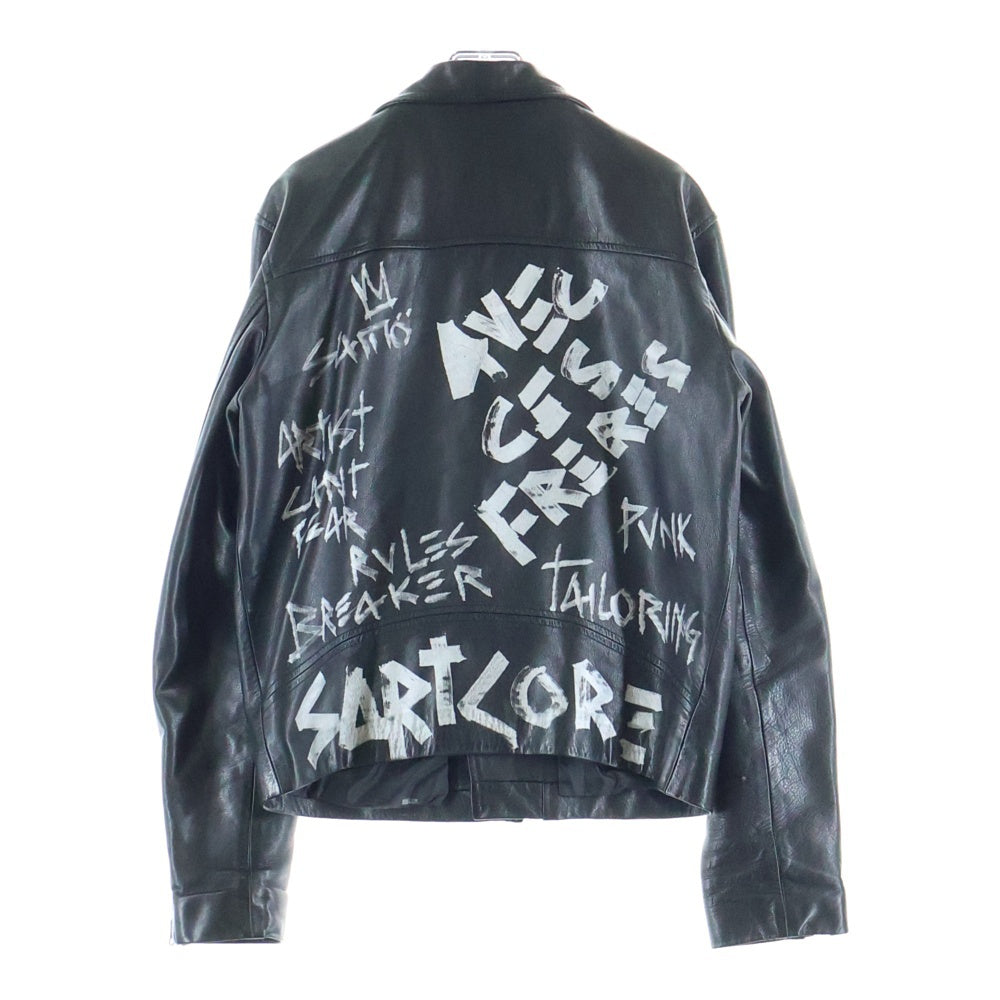 ART COMES FIRST(アートカムズファースト) ×AVEC CES FRERES ダブルライダース ジャケット ブラック