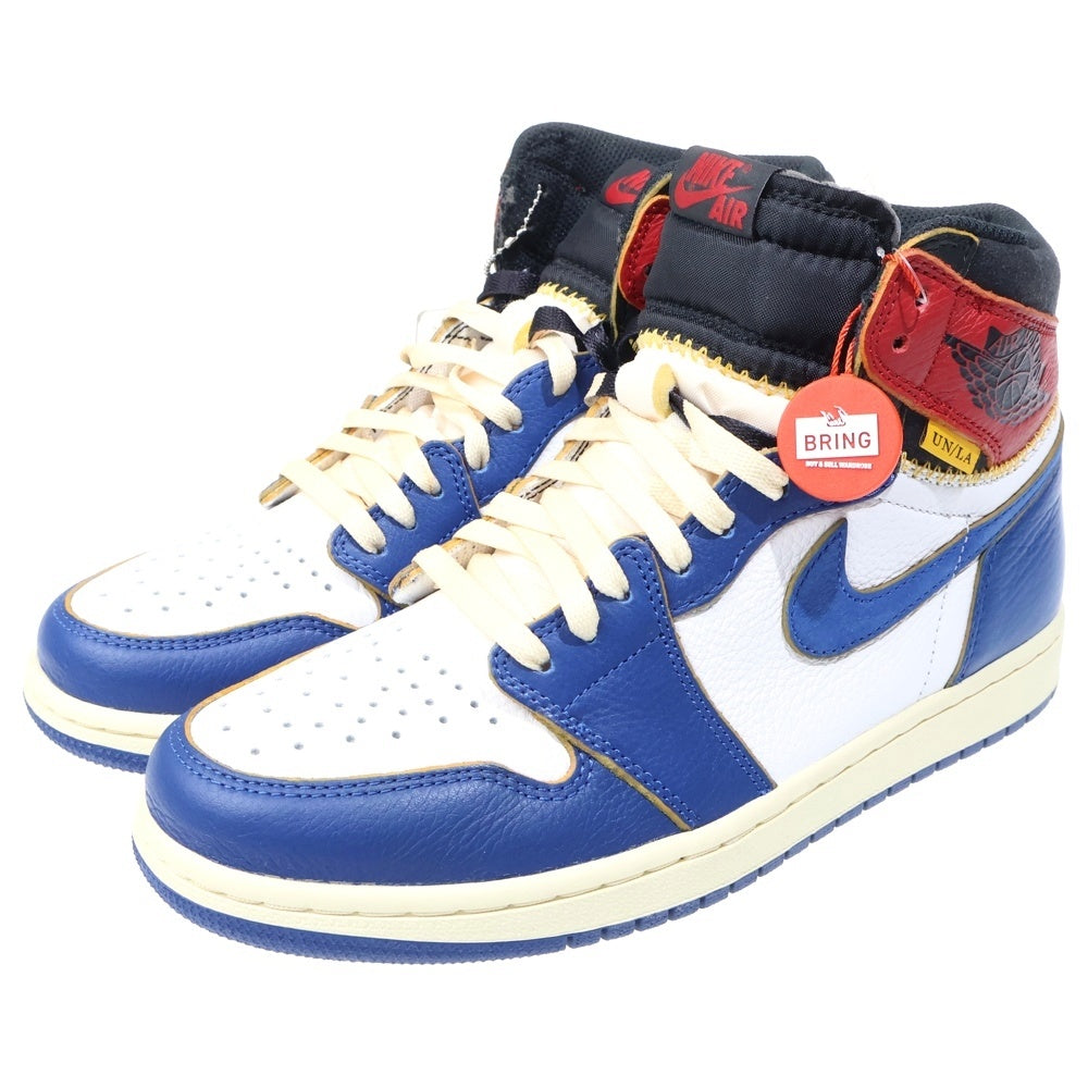 NIKE(ナイキ) ×UNION WMNS AIR JORDAN 1 RETRO HI NRG ユニオン エアジョーダン1 レトロ ハイカットスニーカー BV1300-146 ホワイト/ブルー/レッド US9.5/26cm