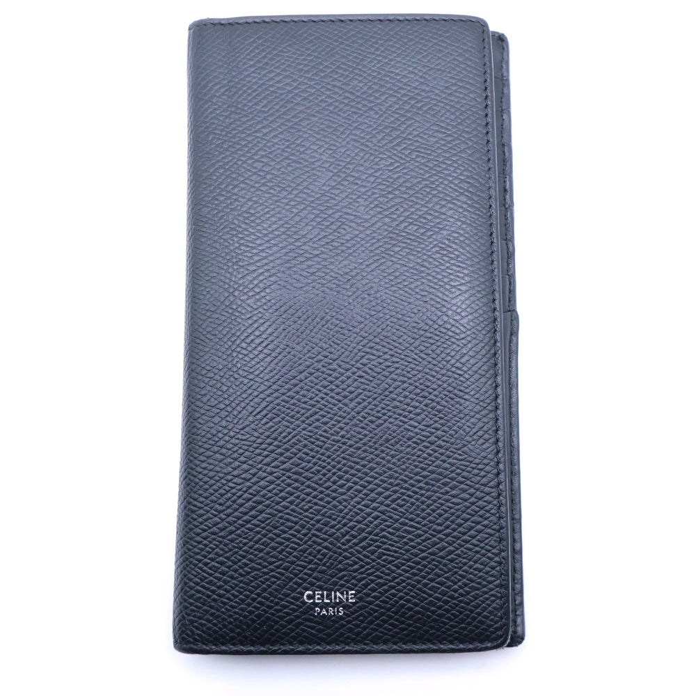 CELINE(セリーヌ) グレインレザー 二つ折り財布 W-SD-3270 ブラック レディース