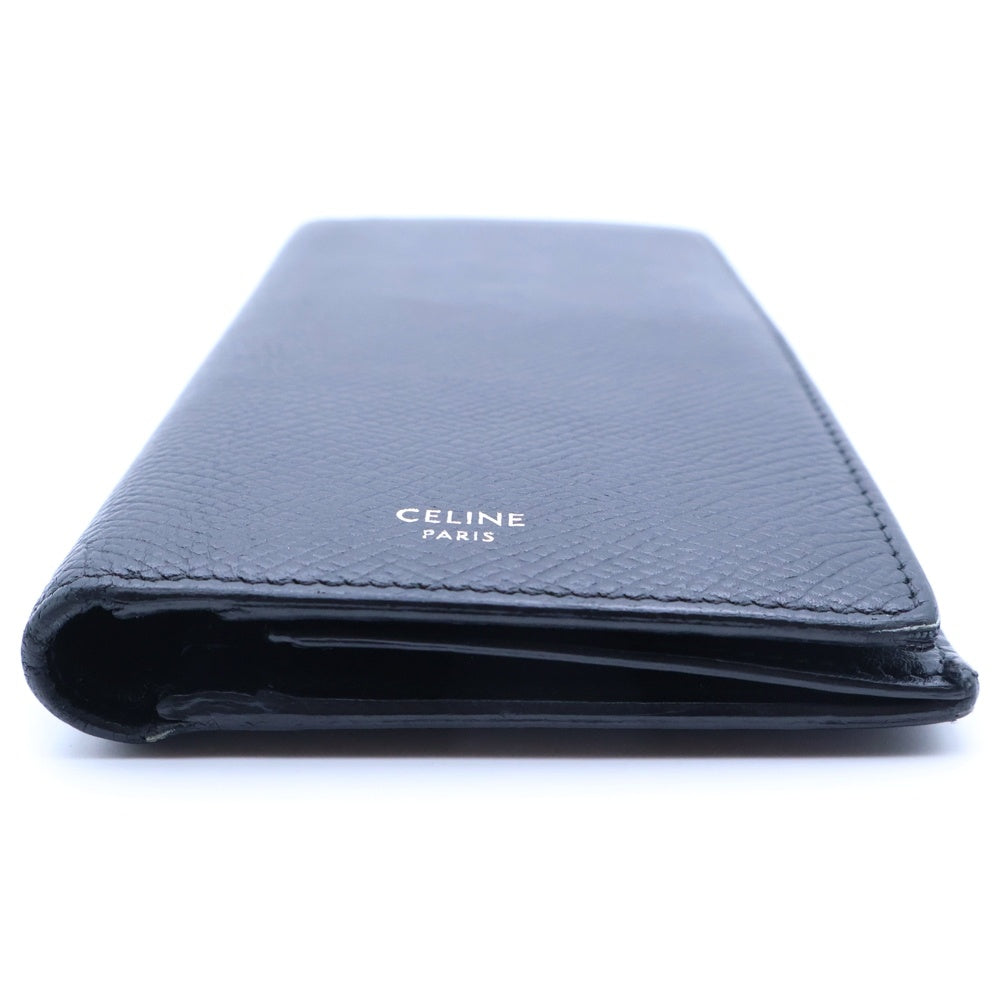 CELINE(セリーヌ) グレインレザー 二つ折り財布 W-SD-3270 ブラック レディース