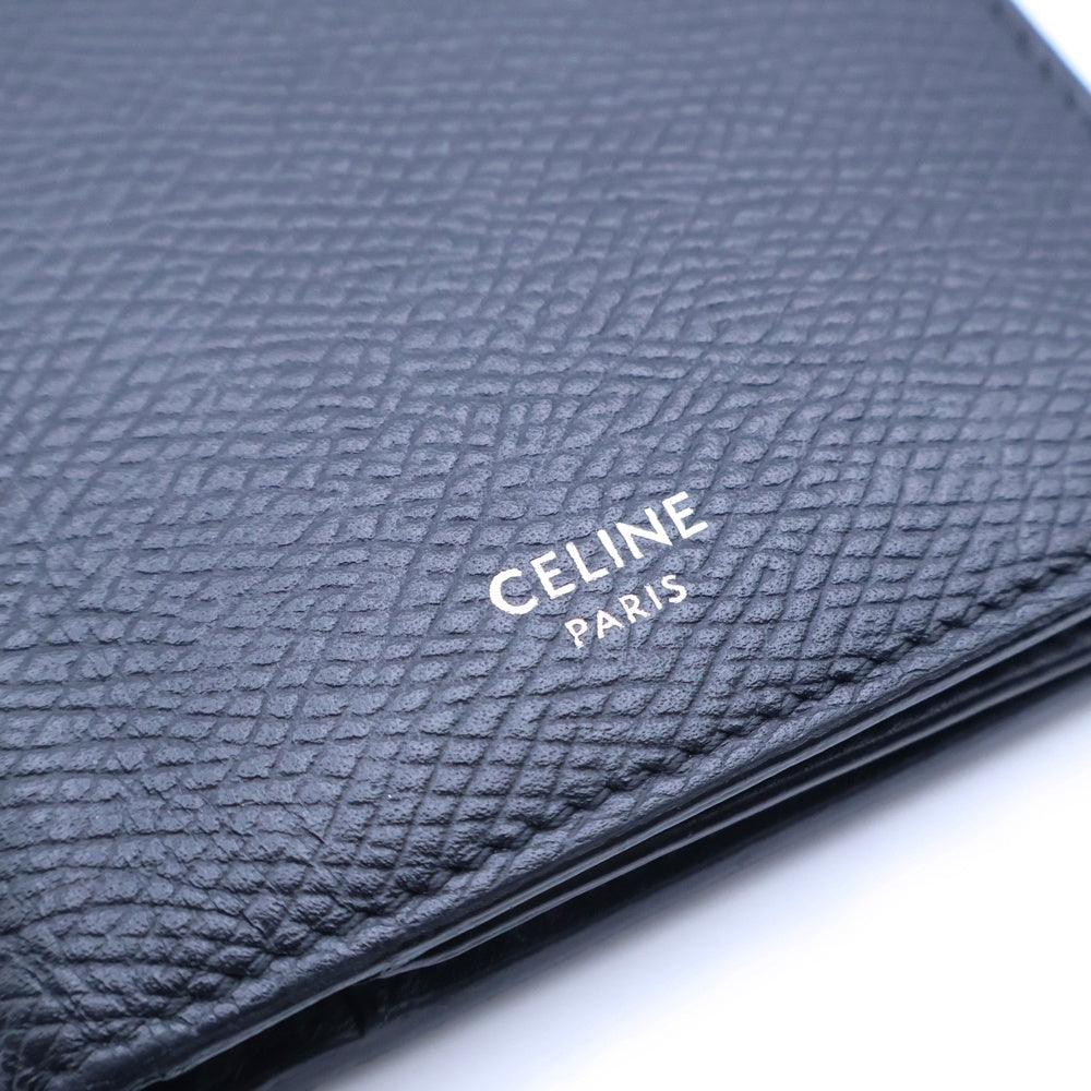 CELINE(セリーヌ) グレインレザー 二つ折り財布 W-SD-3270 ブラック レディース